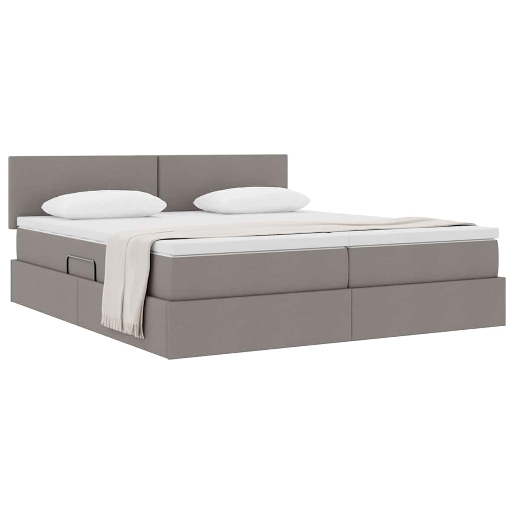 Tárolós Ágy matracmal fejtámlával Tópszínű 200 x 200 cm Műbőr