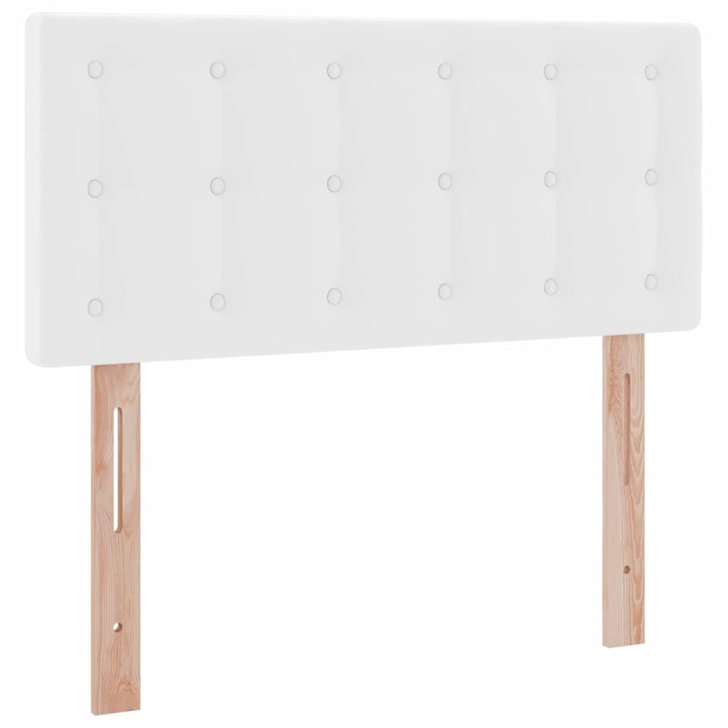 Ágy tárolóval és LED lámpával Tiszta Fehér 90 x 200 cm Műbőr