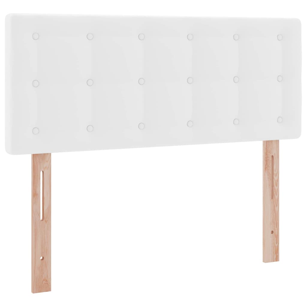 Ágy tárolóval és LED lámpával Tiszta Fehér 120 x 200 cm Műbőr