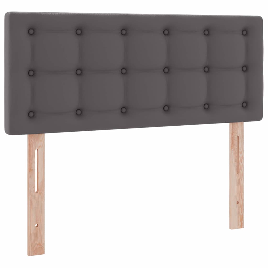 Ágy tárolóval és LED lámpával leddel Szürke 120 x 200 cm Műbőr