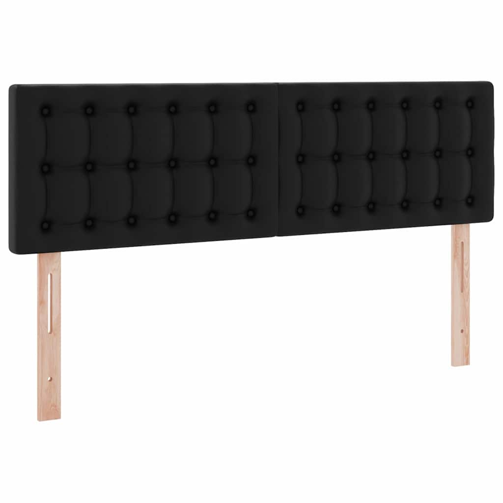 Ágy tárolóval és LED lámpával leddel Fekete 140 x 190 cm Műbőr