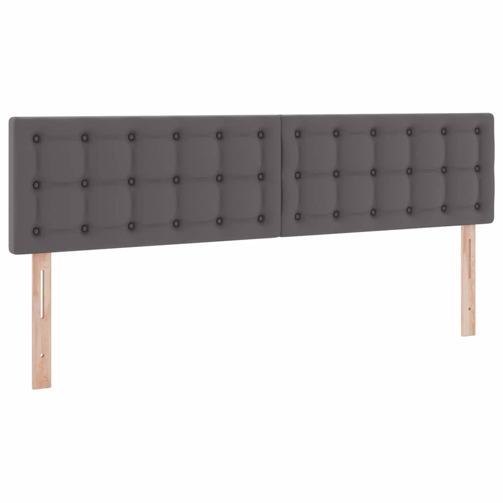 Ágy tárolóval és LED lámpával leddel Szürke 160 x 200 cm Műbőr