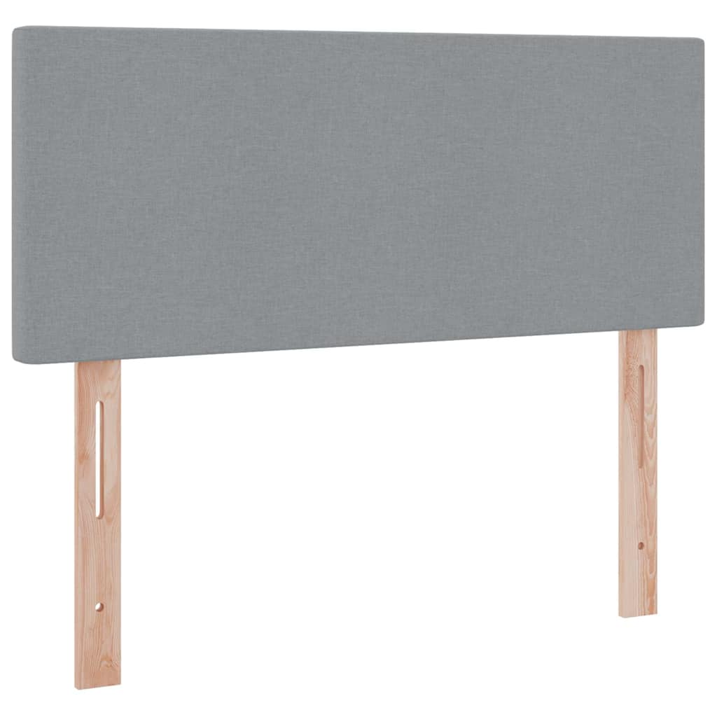 LED tárolós ágy matraccal Világosszürke 120 x 190 cm Szövet