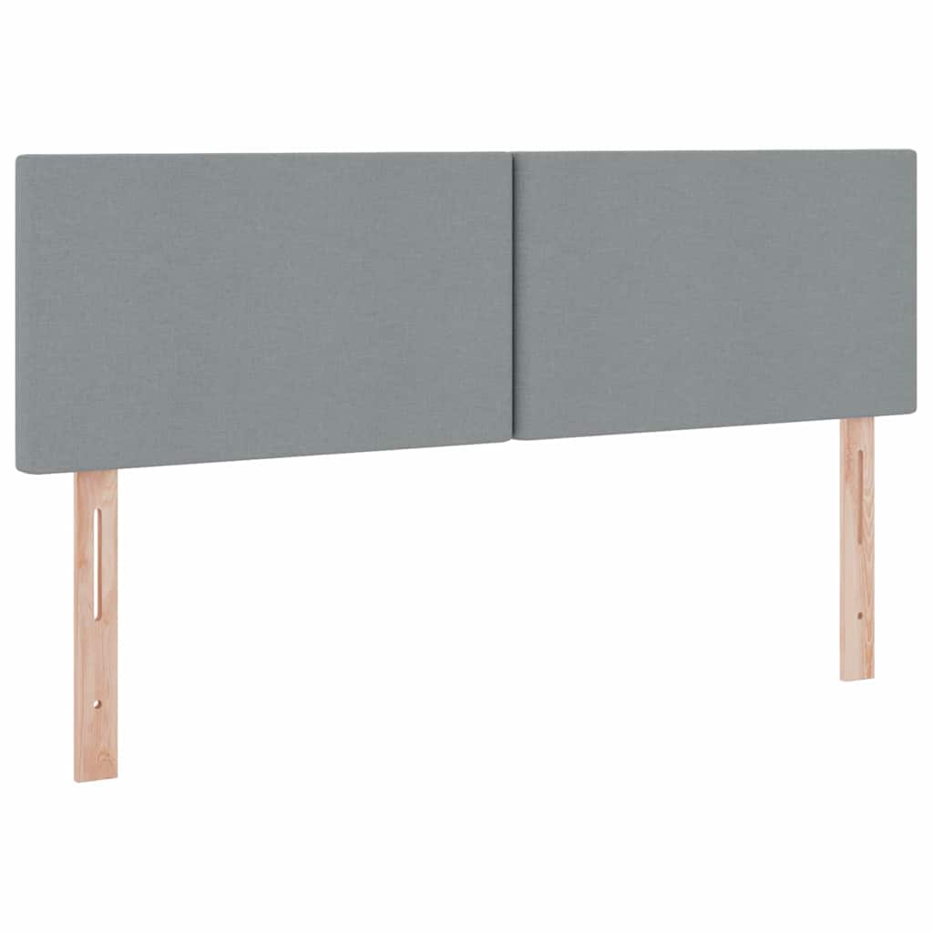LED tárolós ágy matraccal Világosszürke 140 x 190 cm Szövet