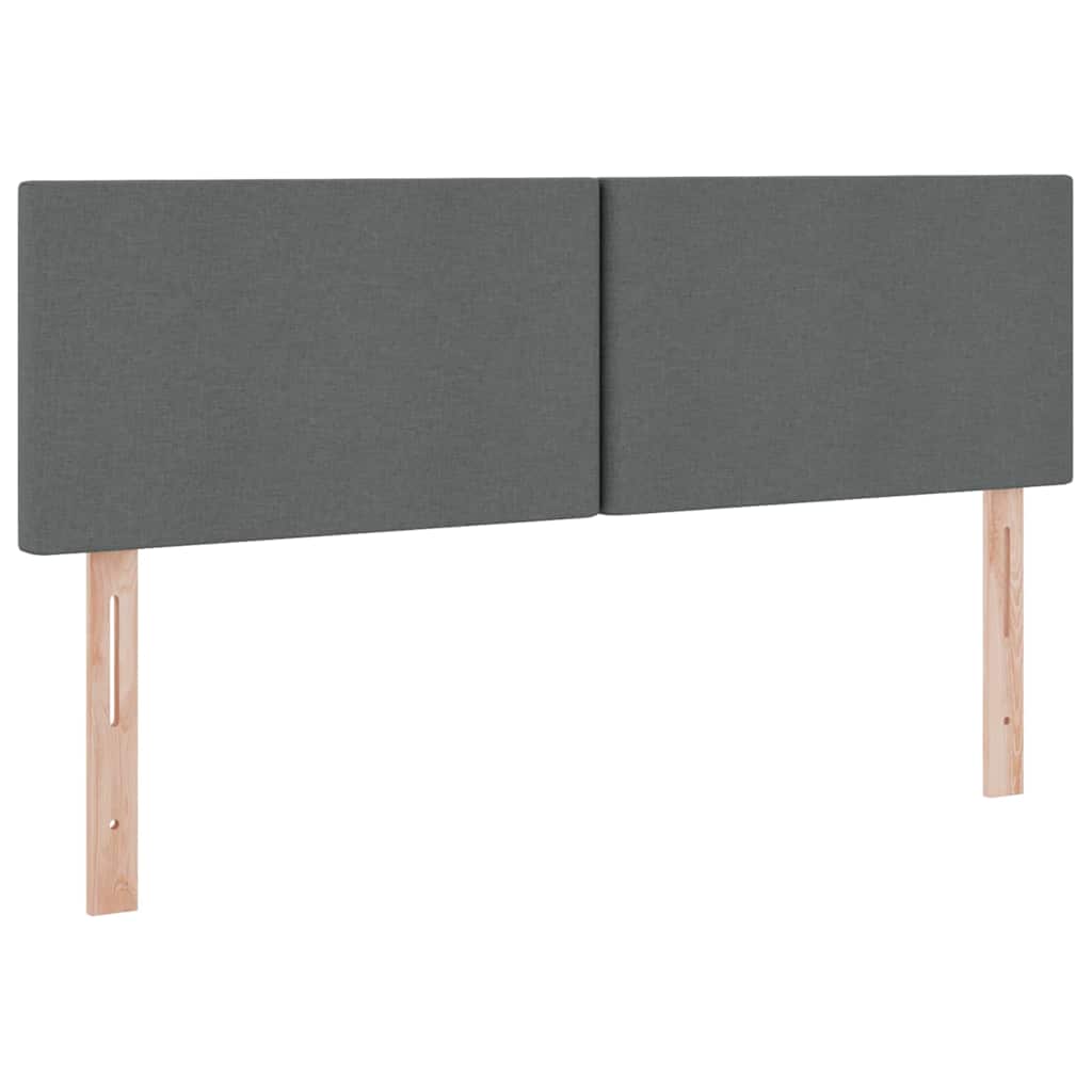 LED tárolós ágy matraccal Sötétszürke 140 x 190 cm Szövet