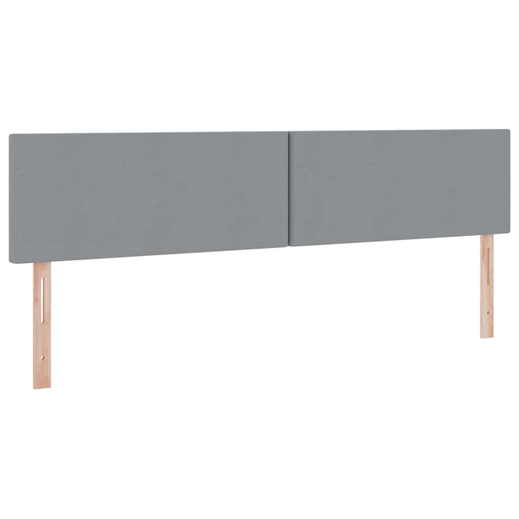 LED tárolós ágy matraccal Világosszürke 200 x 200 cm Szövet