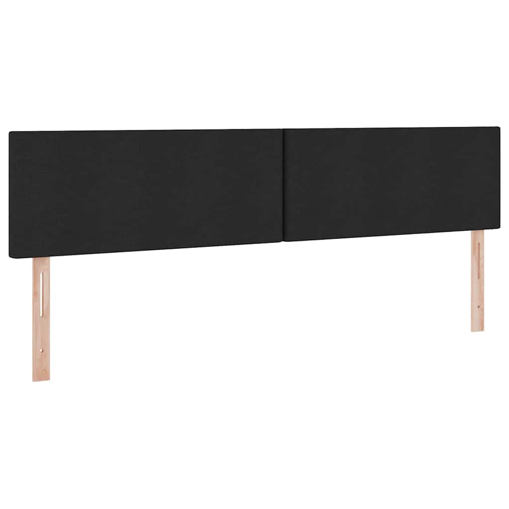 LED tárolós ágy matraccal Fekete 200 x 200 cm Szövet
