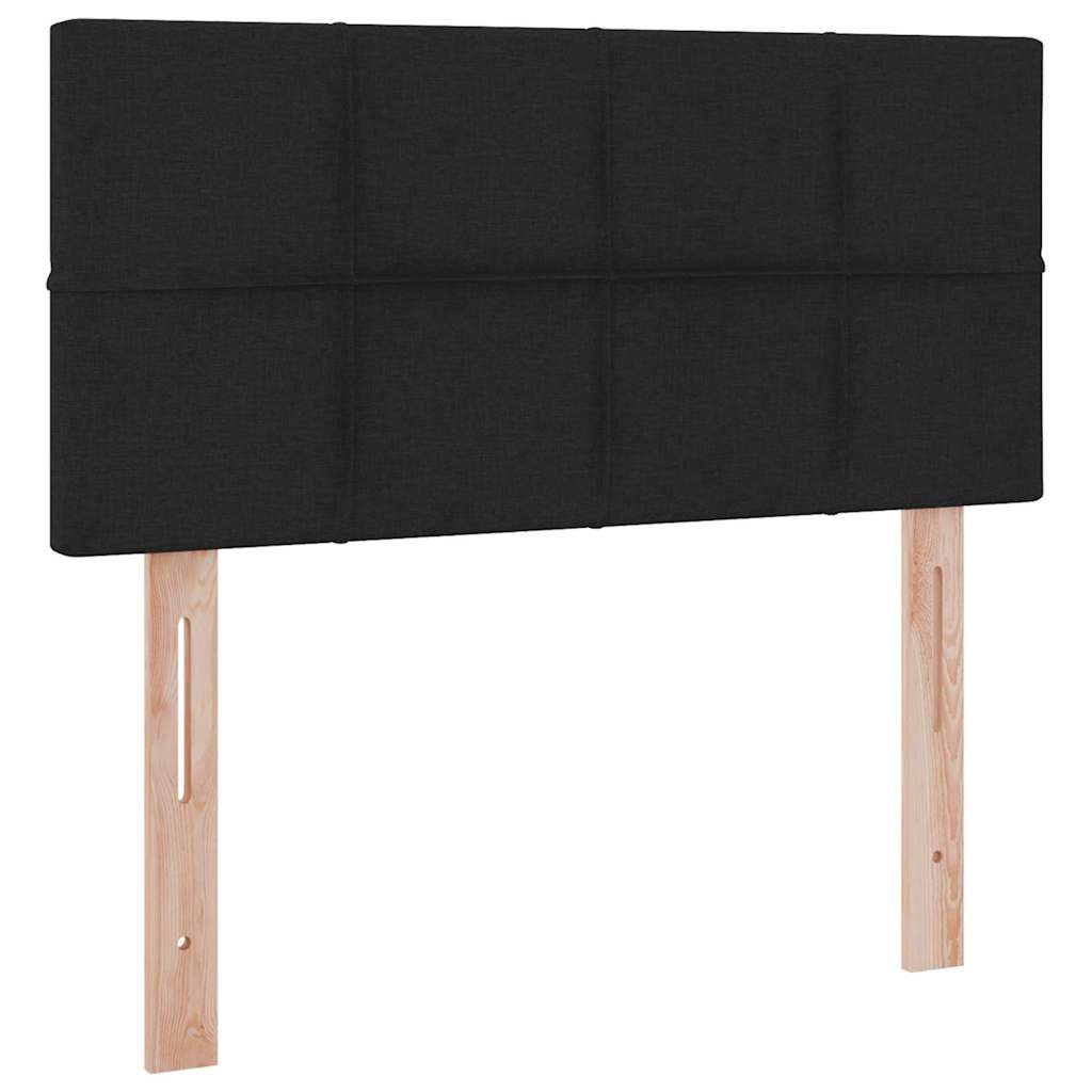 LED tárolós ágy matraccal Fekete 90 x 200 cm Szövet