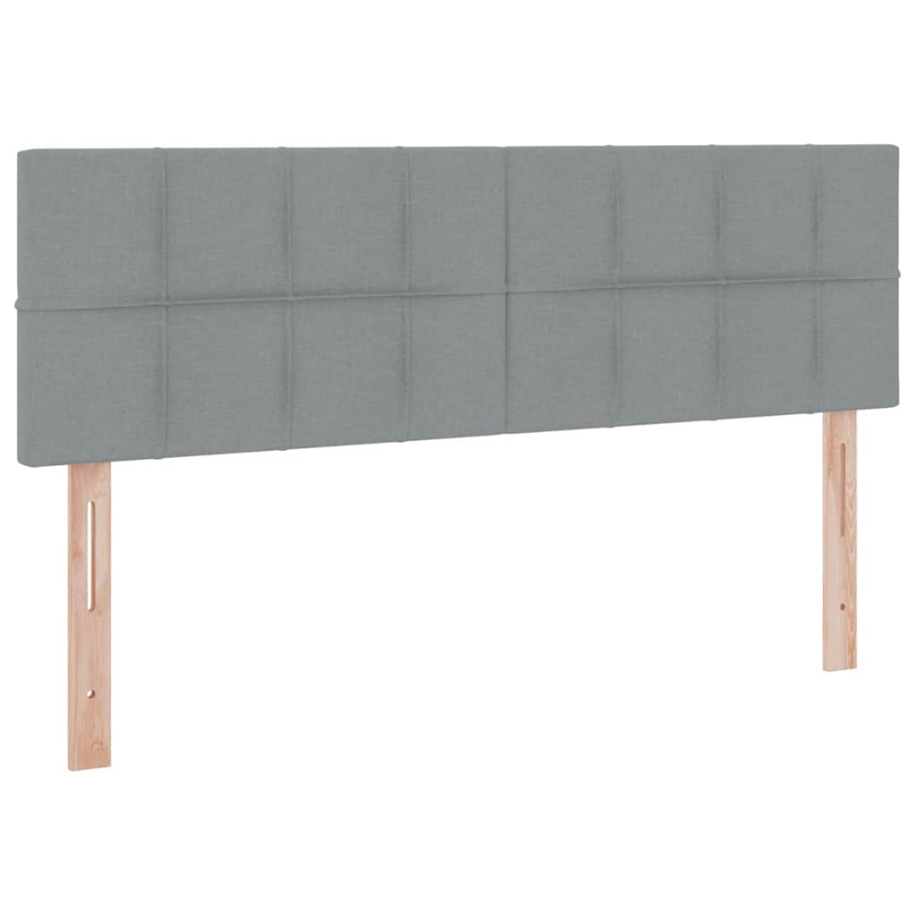 LED tárolós ágy matraccal Világosszürke 140 x 190 cm Szövet