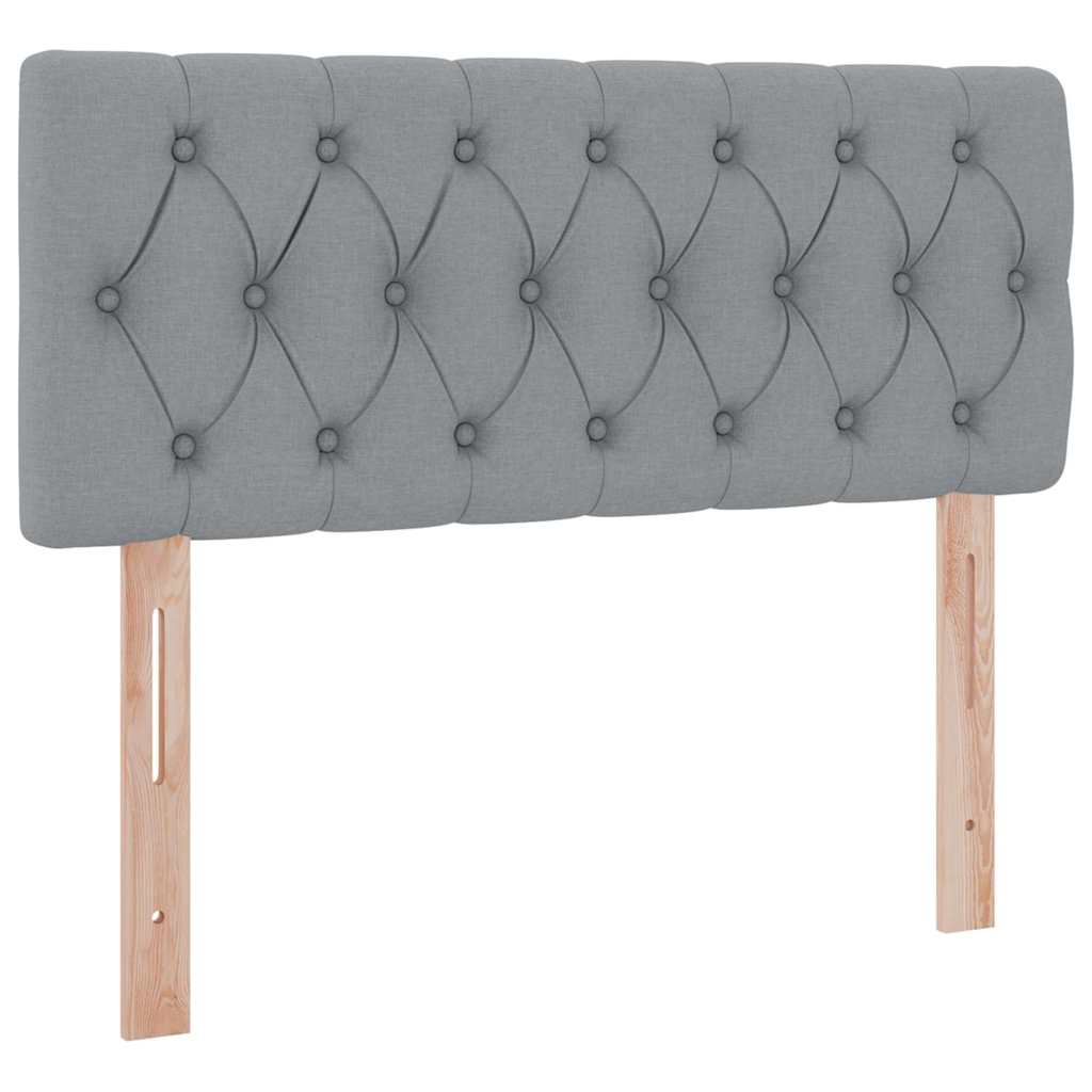 LED tárolós ágy matraccal Világosszürke 120 x 200 cm Szövet