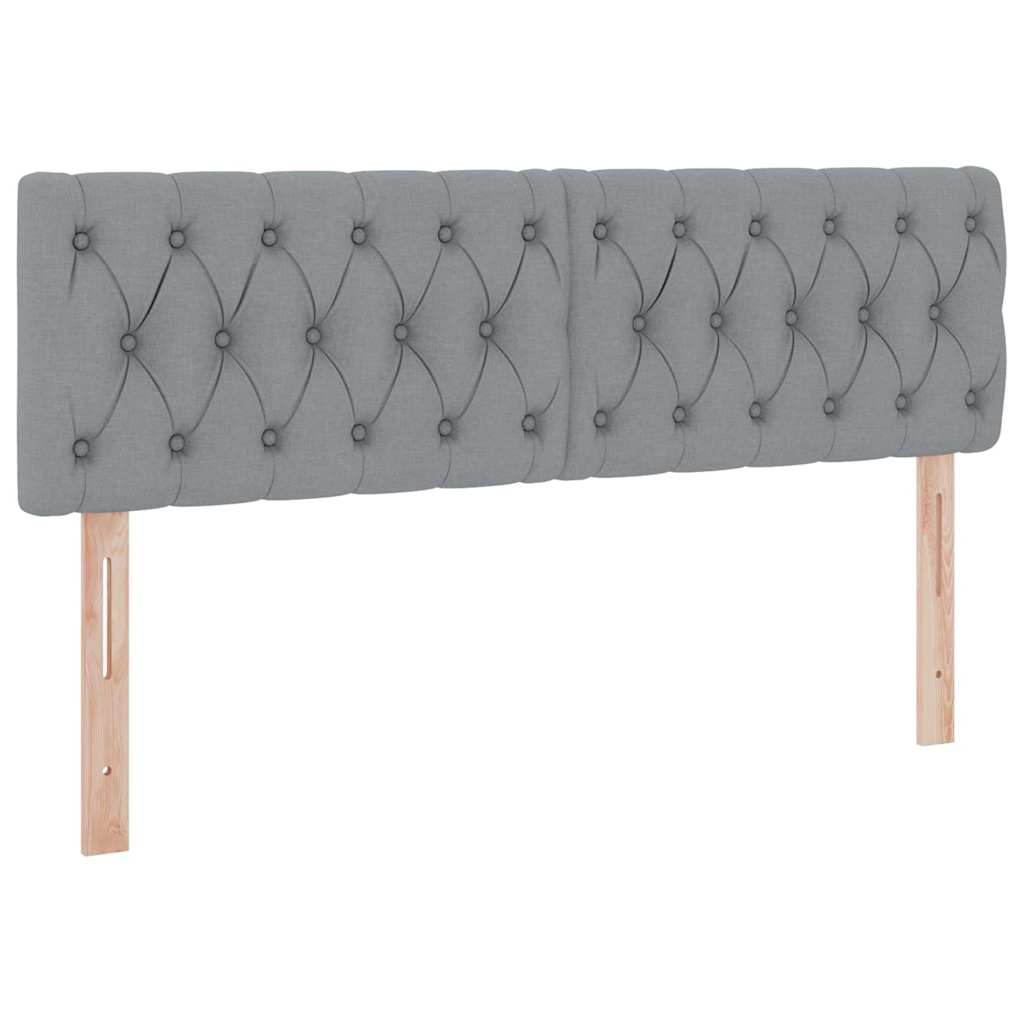 LED tárolós ágy matraccal Világosszürke 140 x 200 cm Szövet