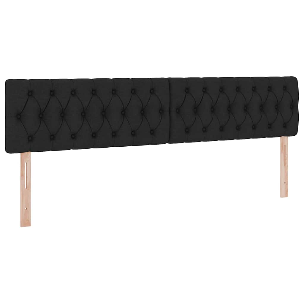 LED tárolós ágy matraccal Fekete 200 x 200 cm Szövet