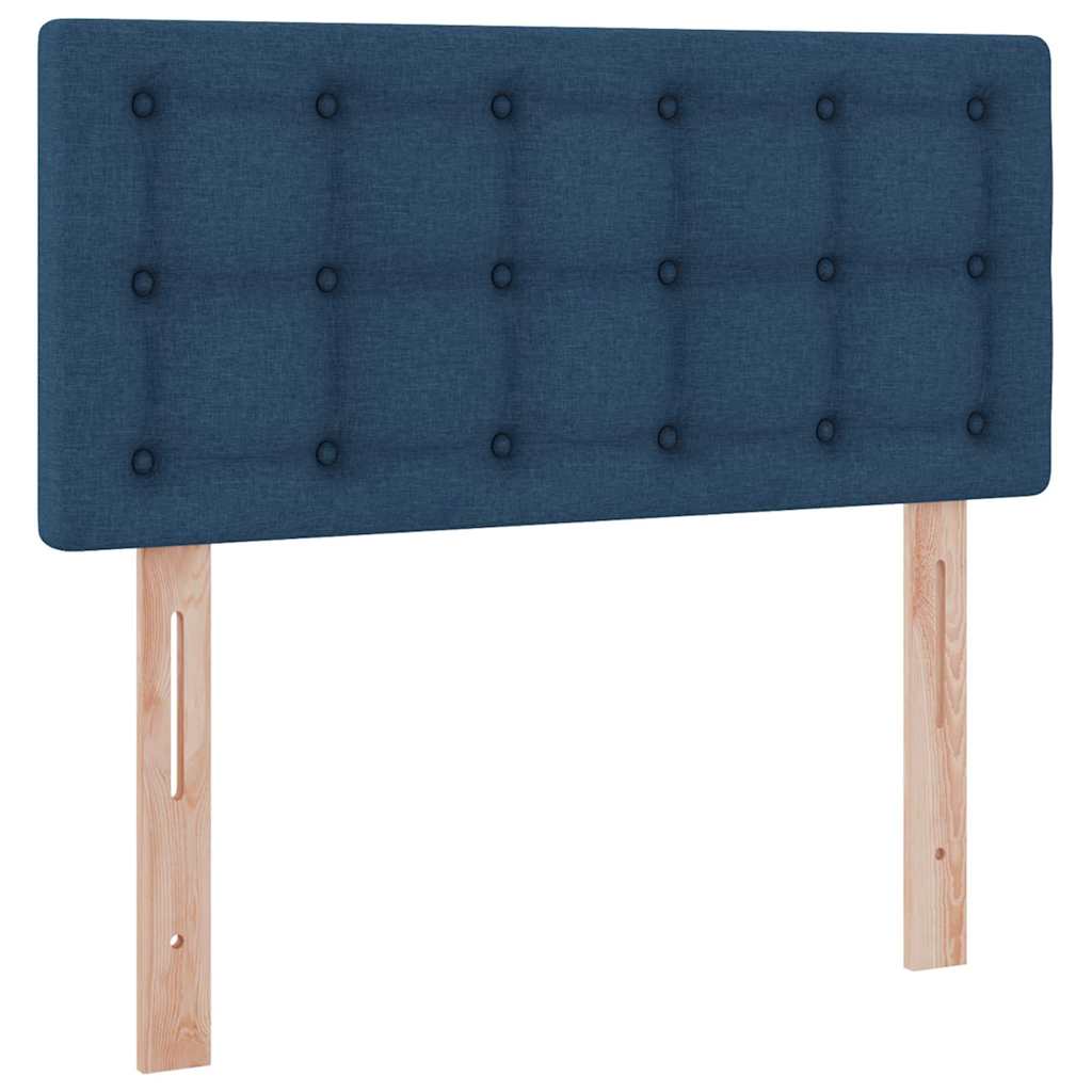 LED tárolós ágy matraccal Kék 90 x 190 cm Szövet