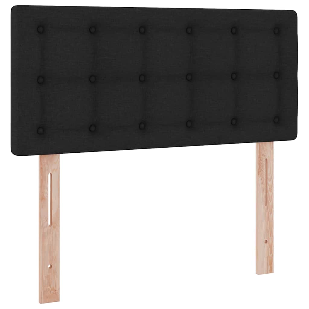 LED tárolós ágy matraccal Fekete 90 x 200 cm Szövet