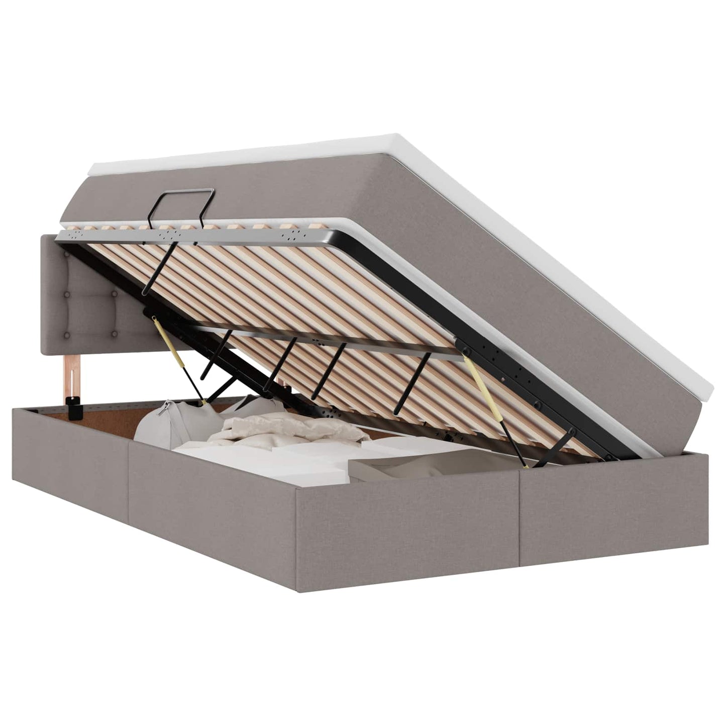 LED tárolós ágy matraccal Tópszínű 120 x 190 cm Szövet