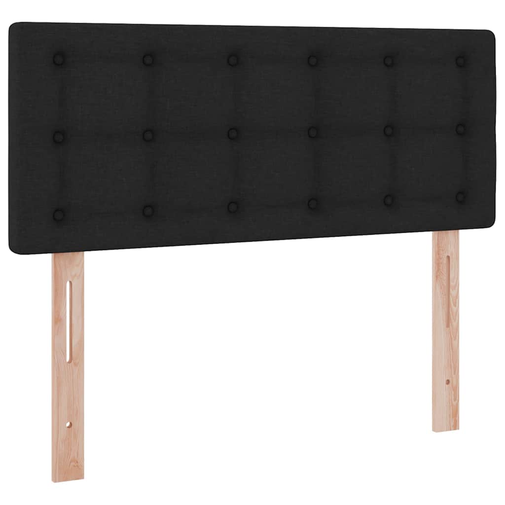 LED tárolós ágy matraccal Fekete 120 x 200 cm Szövet