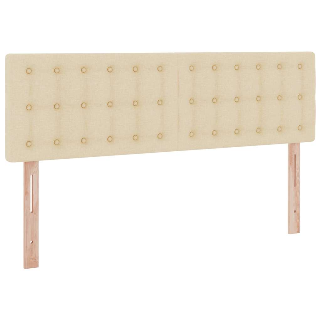 LED tárolós ágy matraccal Krém 140 x 190 cm Szövet