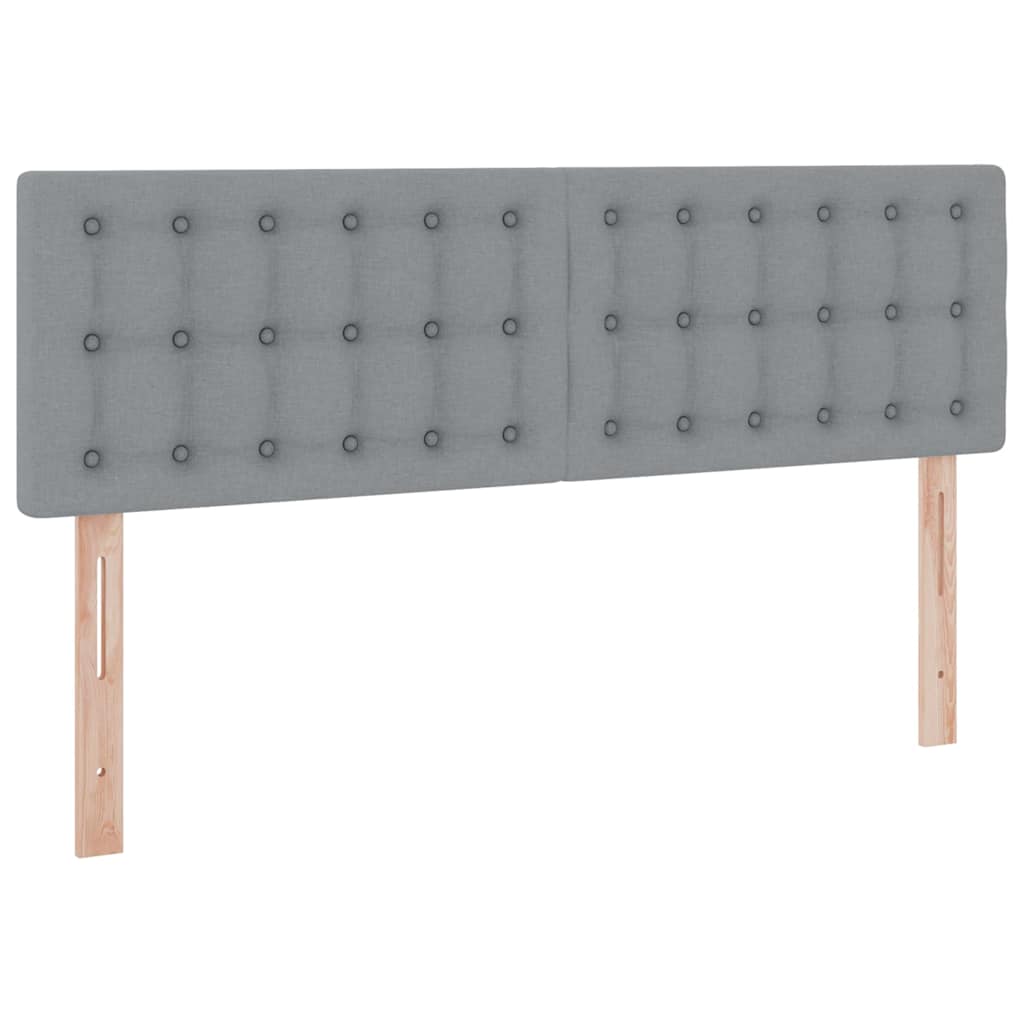 LED tárolós ágy matraccal Világosszürke 140 x 200 cm Szövet