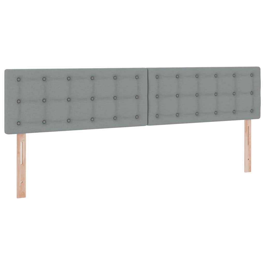 LED tárolós ágy matraccal Világosszürke 200 x 200 cm Szövet