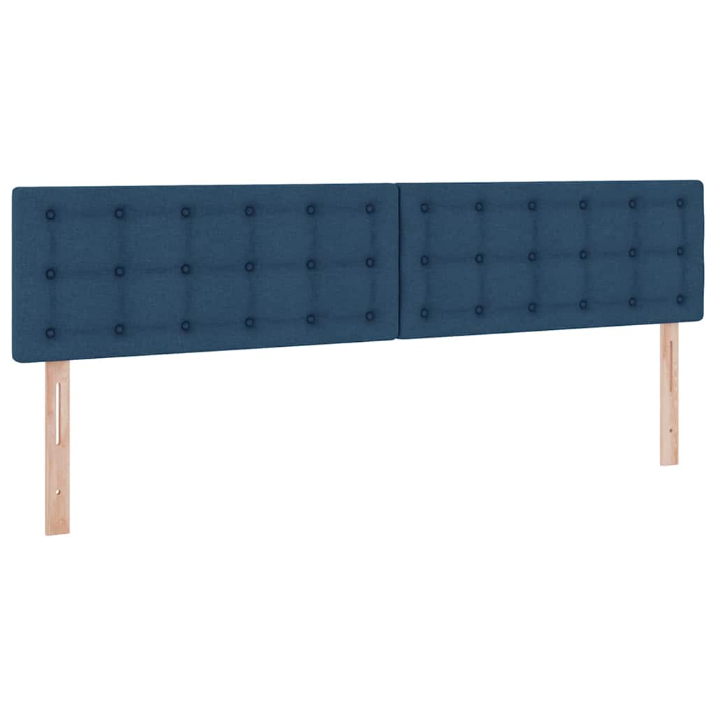 LED tárolós ágy matraccal Kék 200 x 200 cm Szövet