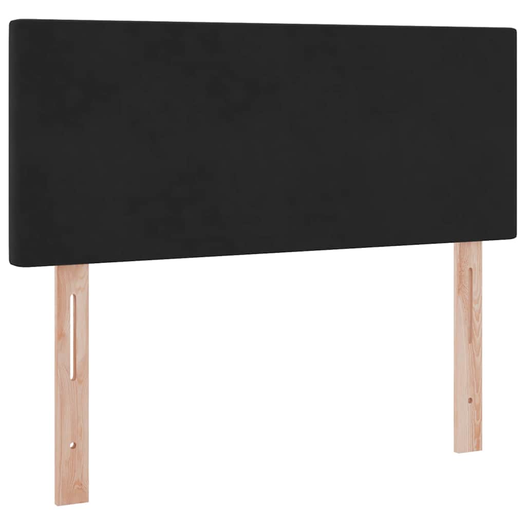 LED tárolós ágy matraccal Fekete 120 x 200 cm Bársony