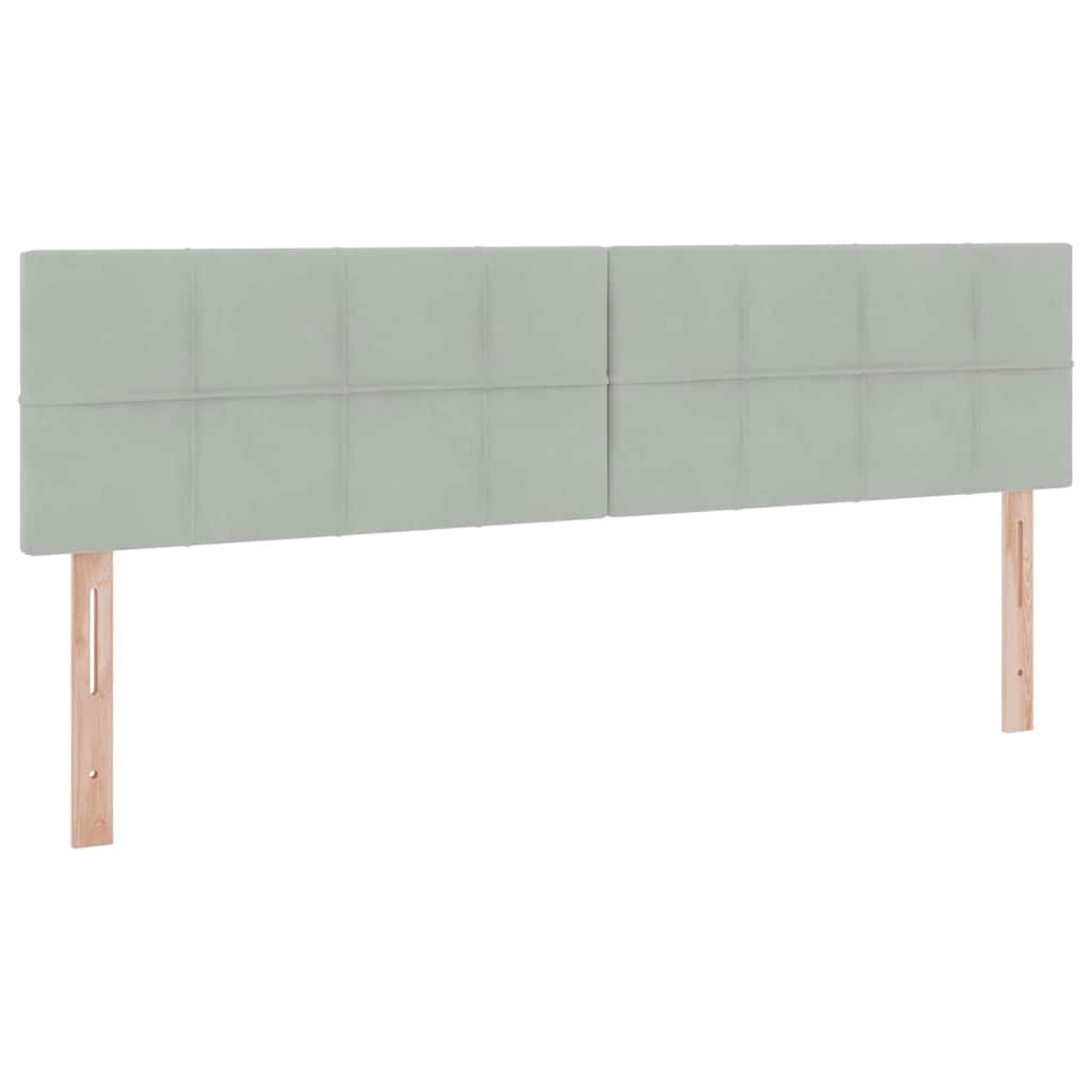LED tárolós ágy matraccal Világosszürke 180 x 200 cm Bársony