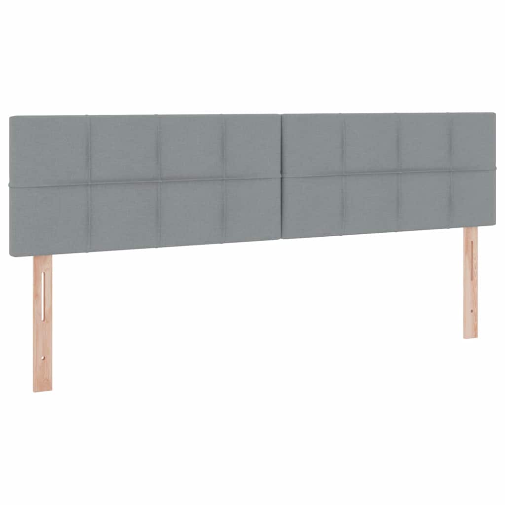 LED tárolós ágy matraccal Világosszürke 200 x 200 cm Szövet