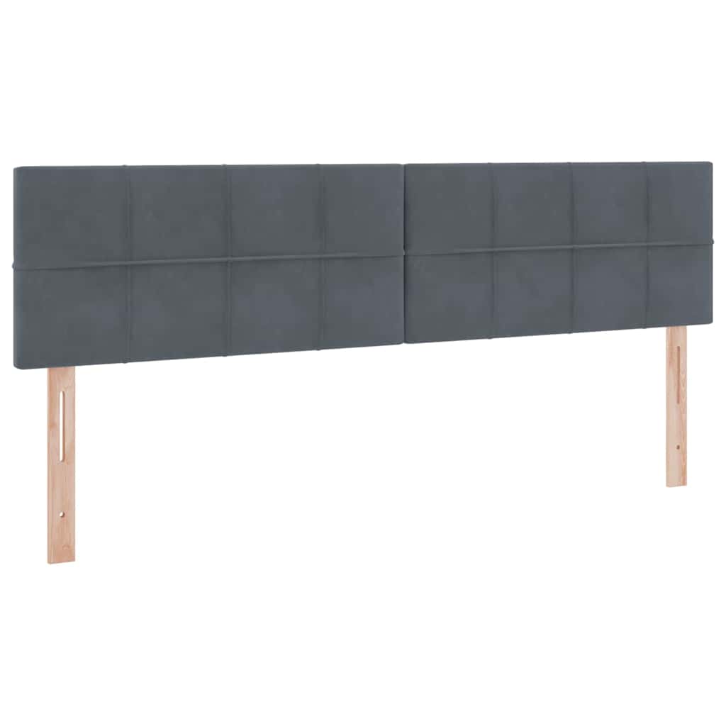 LED tárolós ágy matraccal Sötétszürke 180 x 200 cm Bársony