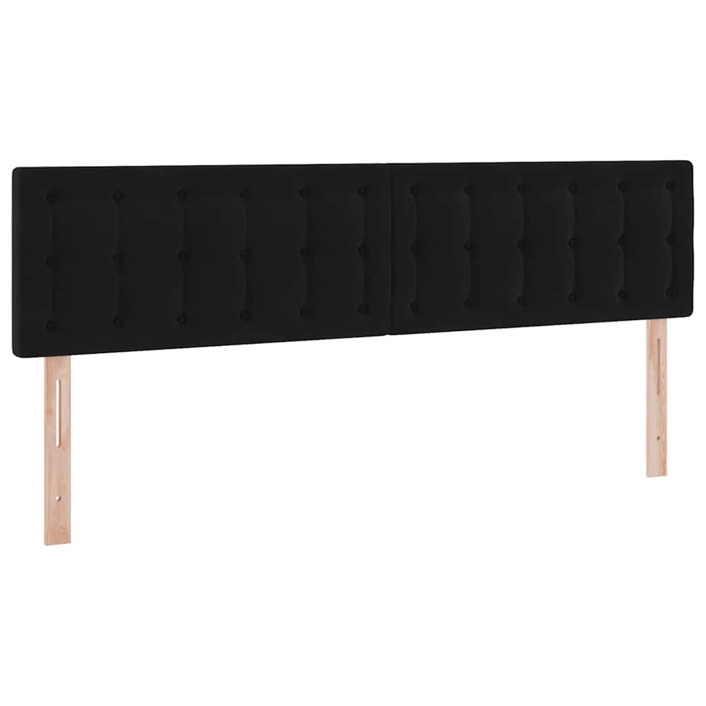 LED tárolós ágy matraccal Fekete 180 x 200 cm Bársony
