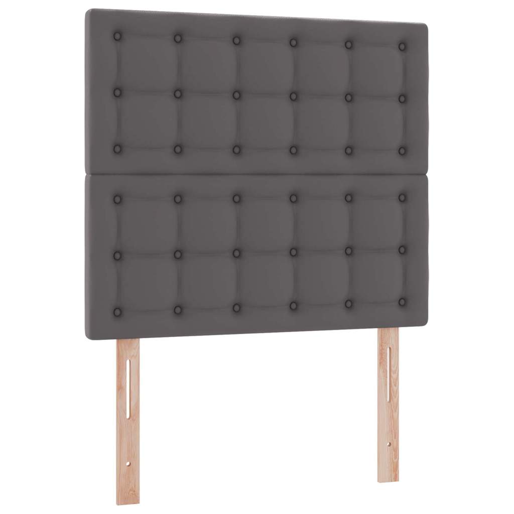 Tárolós Ágy fejtámlával tárolóval Szürke 100 x 200 cm Műbőr