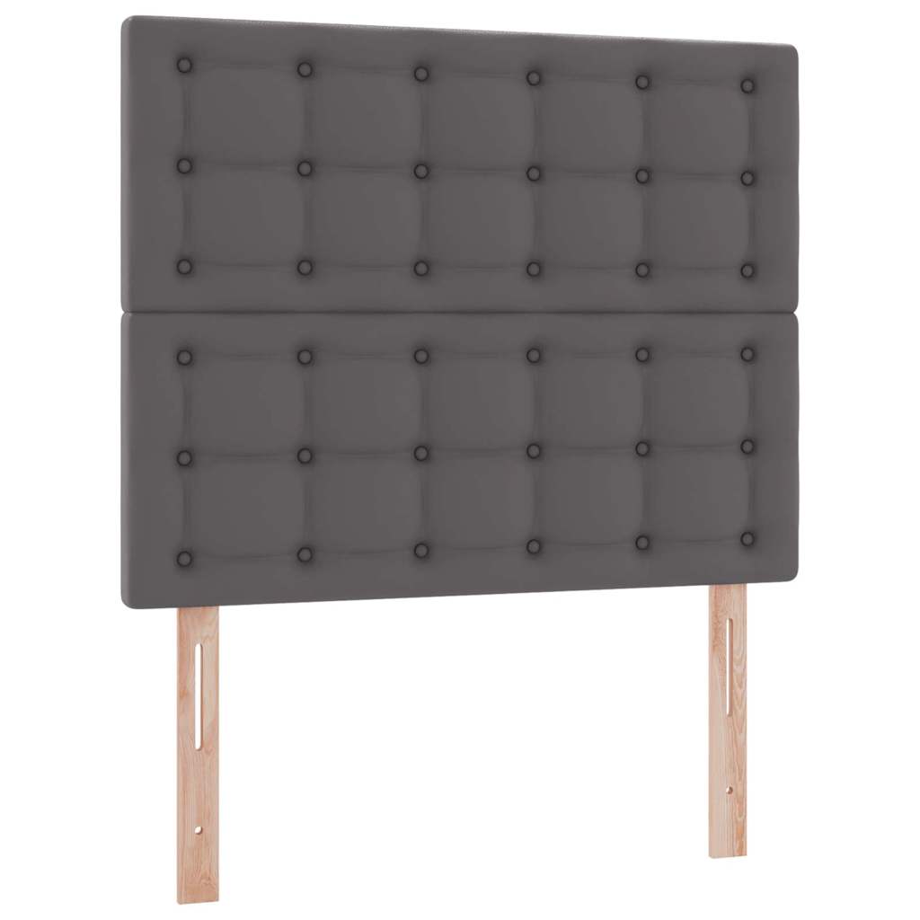 Tárolós Ágy fejtámlával tárolóval Szürke 120 x 200 cm Műbőr
