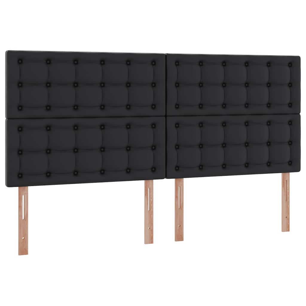 Tárolós Ágy fejtámlával tárolóval Fekete 200 x 200 cm Műbőr