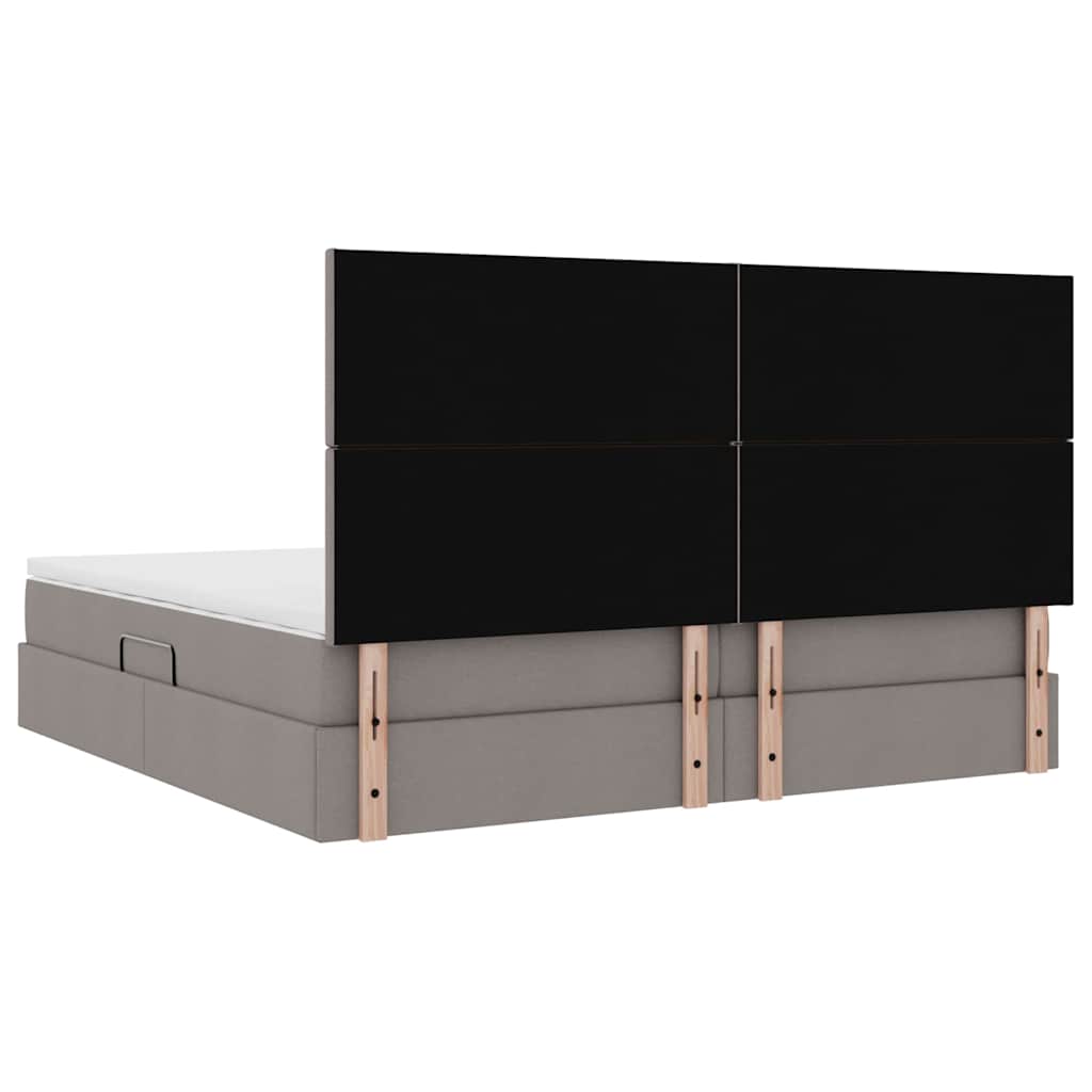 Ágy tárolóval és matraccal Tópszínű 200 x 200 cm szövet