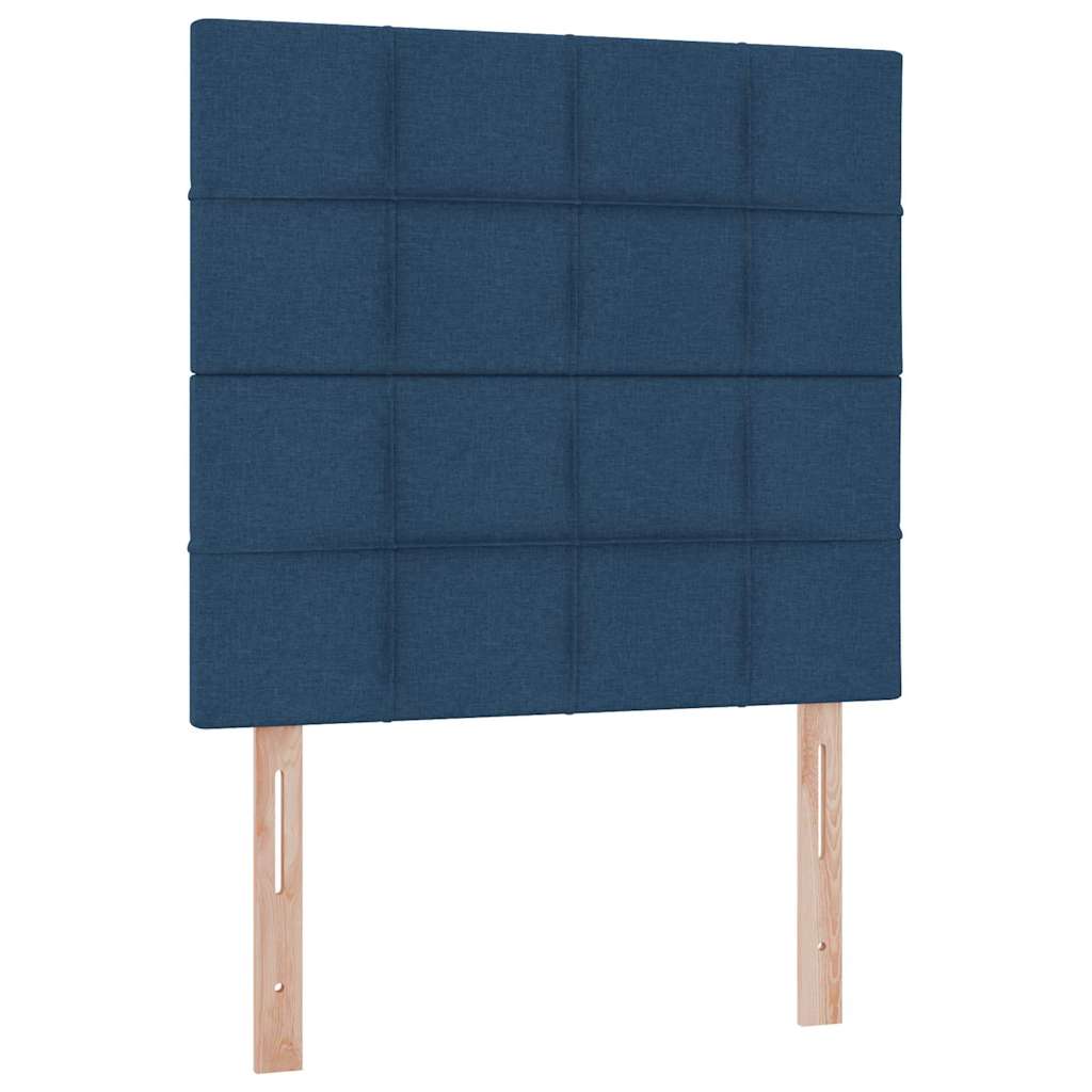 Ágy tárolóval és matraccal fejtámlával Kék 90 x 190 cm szövet