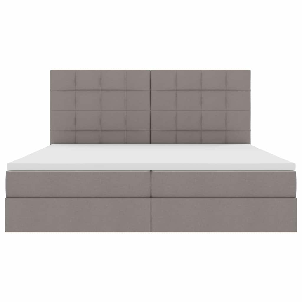 Ágy tárolóval és matraccal Tópszínű 200 x 200 cm szövet