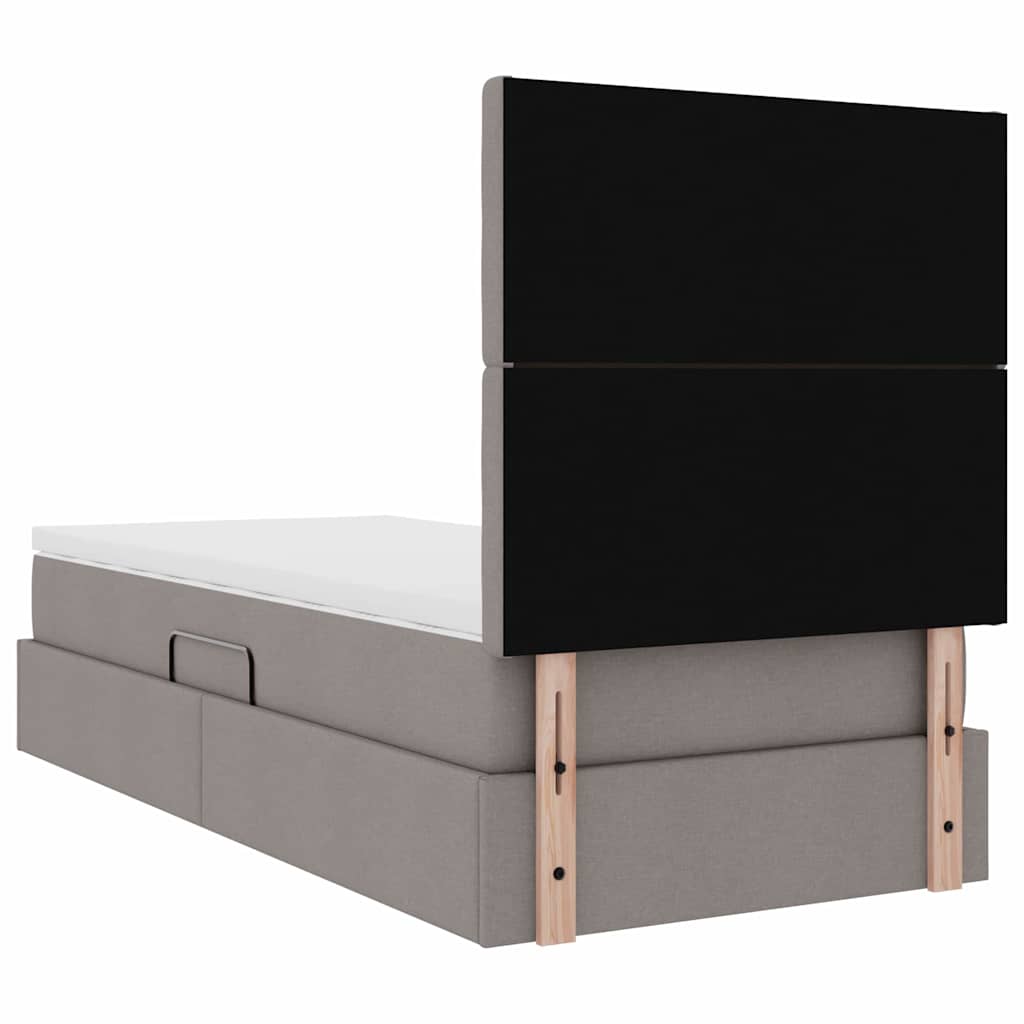 Ágy tárolóval és matraccal Tópszínű 90 x 200 cm szövet