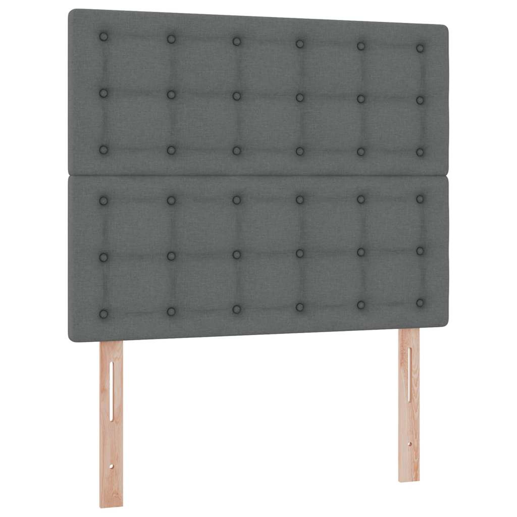 Ágy tárolóval és matraccal Sötétszürke 120 x 200 cm szövet