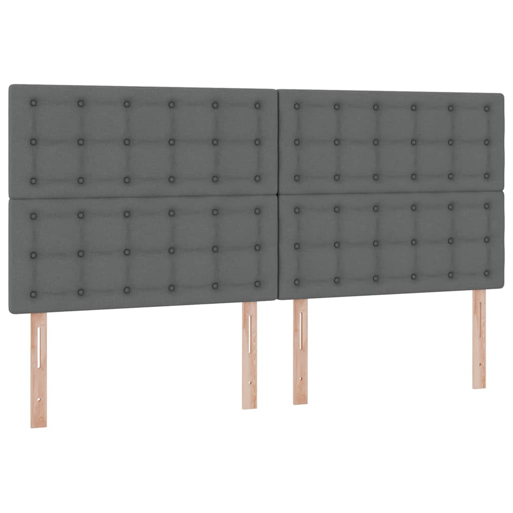 Ágy tárolóval és matraccal Sötétszürke 200 x 200 cm szövet