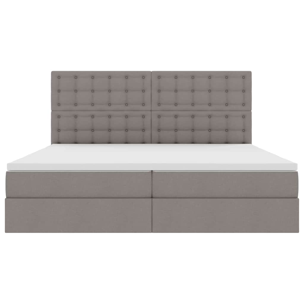 Ágy tárolóval és matraccal Tópszínű 200 x 200 cm szövet