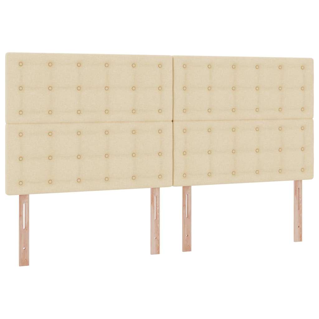 Ágy tárolóval és matraccal fejtámlával Krém 200 x 200 cm szövet