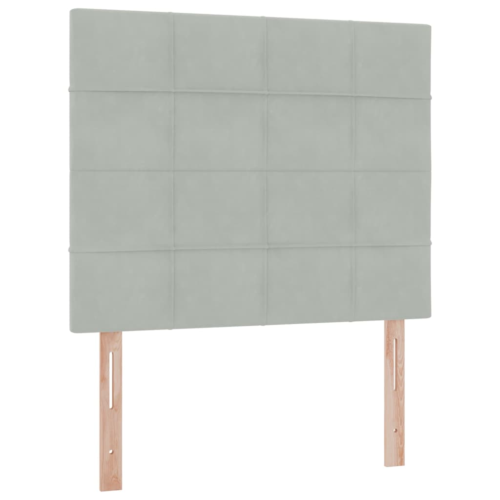 Ágy tárolóval és matraccal Világosszürke 120 x 200 cm Bársony