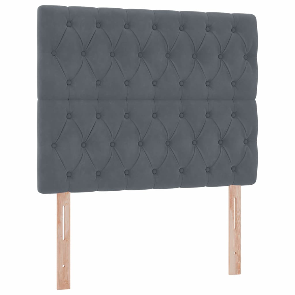 Ágy tárolóval és matraccal Sötétszürke 120 x 200 cm Bársony