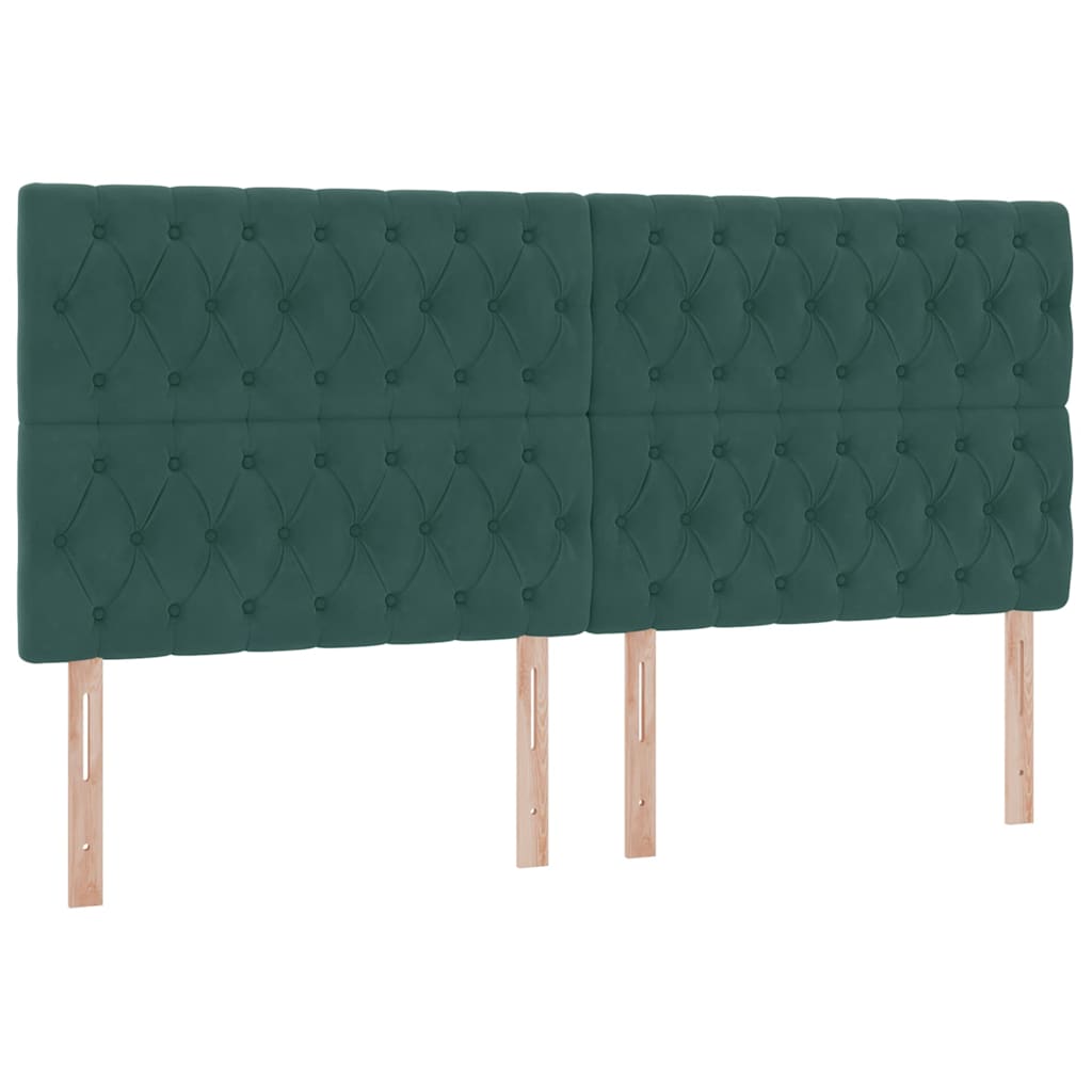 Ágy tárolóval és matraccal Sötétzöld 200 x 200 cm Bársony