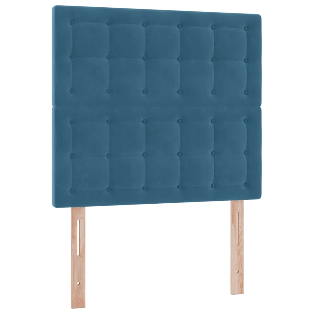 Ágy tárolóval és matraccal Sötét kék 90 x 190 cm Bársony