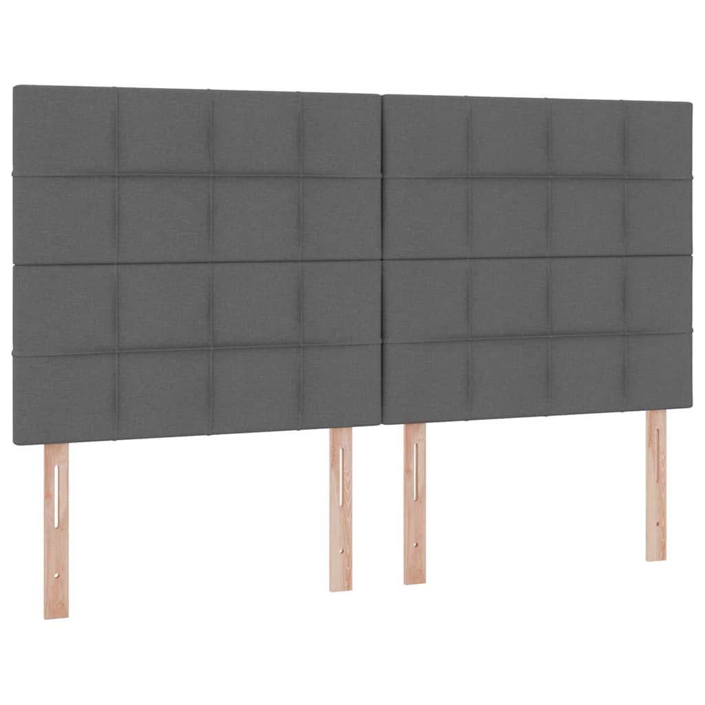 Tárolós Ágy fejtámlával Sötétszürke 200 x 200 cm Szövet