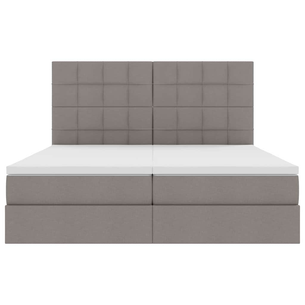 Tárolós Ágy fejtámlával tárolóval Tópszínű 200 x 200 cm Szövet