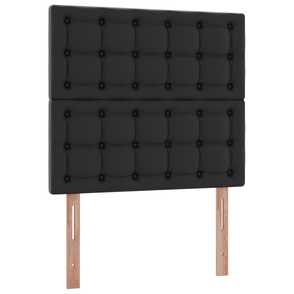 Ágy tárolóval és LED lámpával Fekete 90 x 190 cm Műbőr