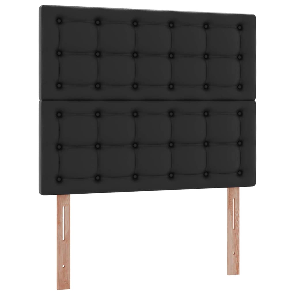 Ágy tárolóval és LED lámpával Fekete 120 x 200 cm Műbőr