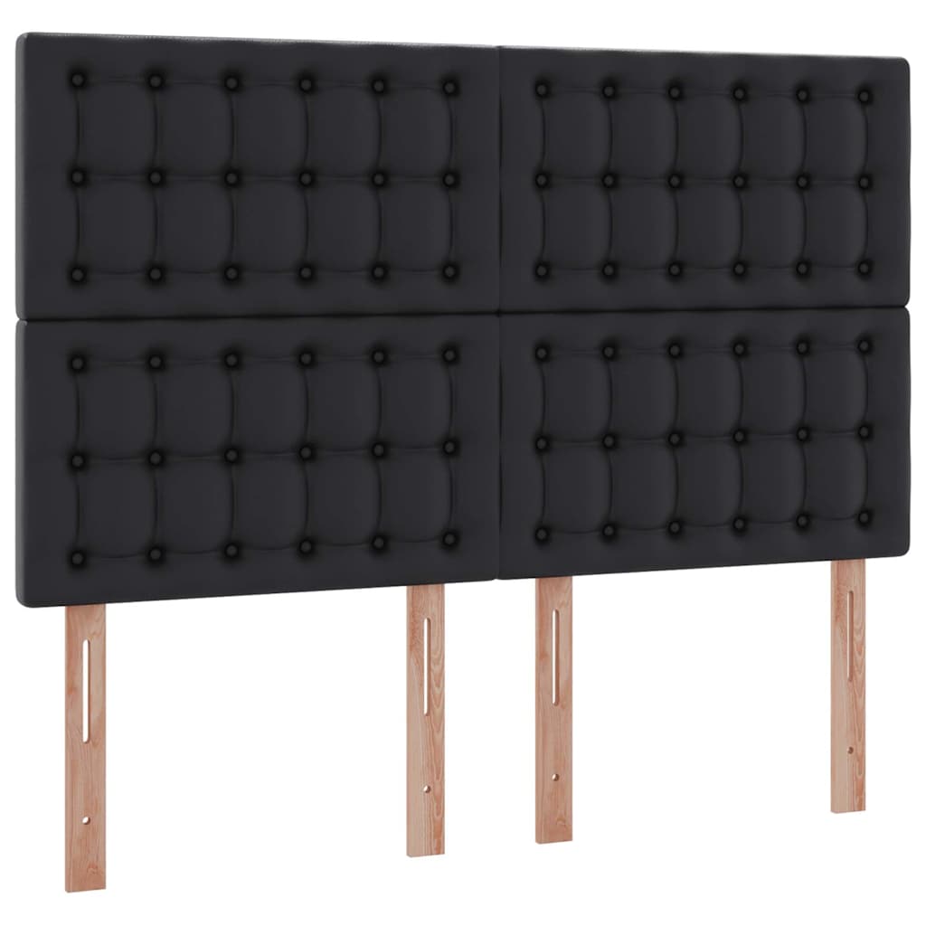 Ágy tárolóval és LED lámpával Fekete 140 x 200 cm Műbőr