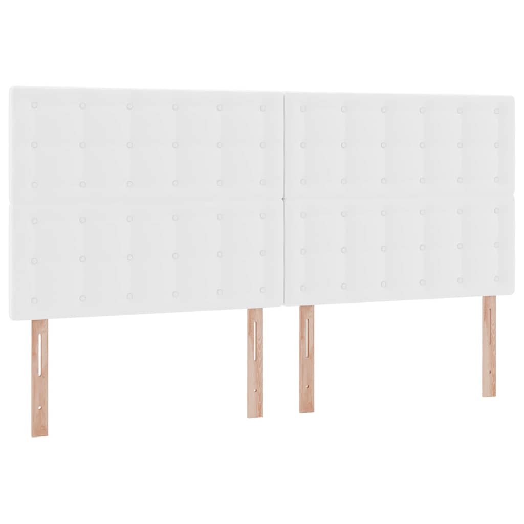 Ágy tárolóval és LED lámpával Tiszta Fehér 200 x 200 cm Műbőr